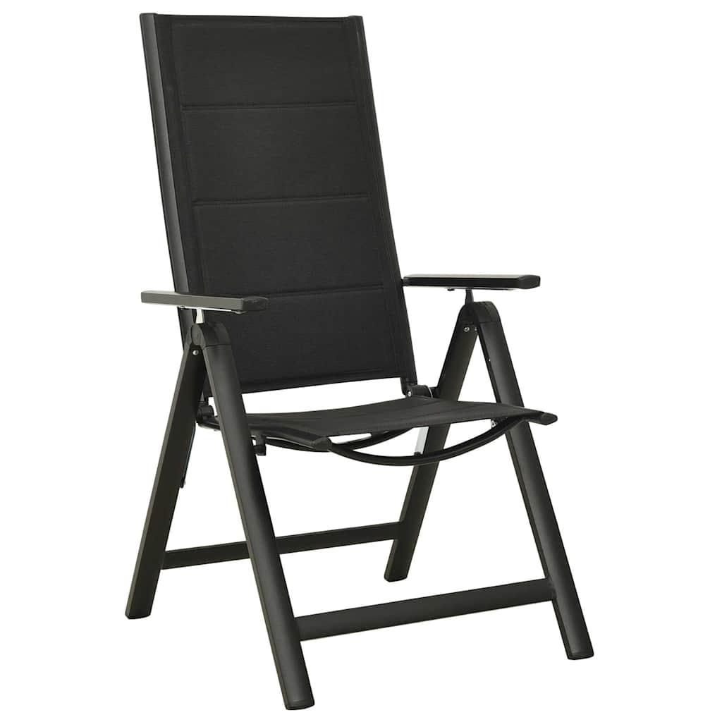 Vidaxl tuinstoelen 2 st inklapbaar textileen aluminium zwart