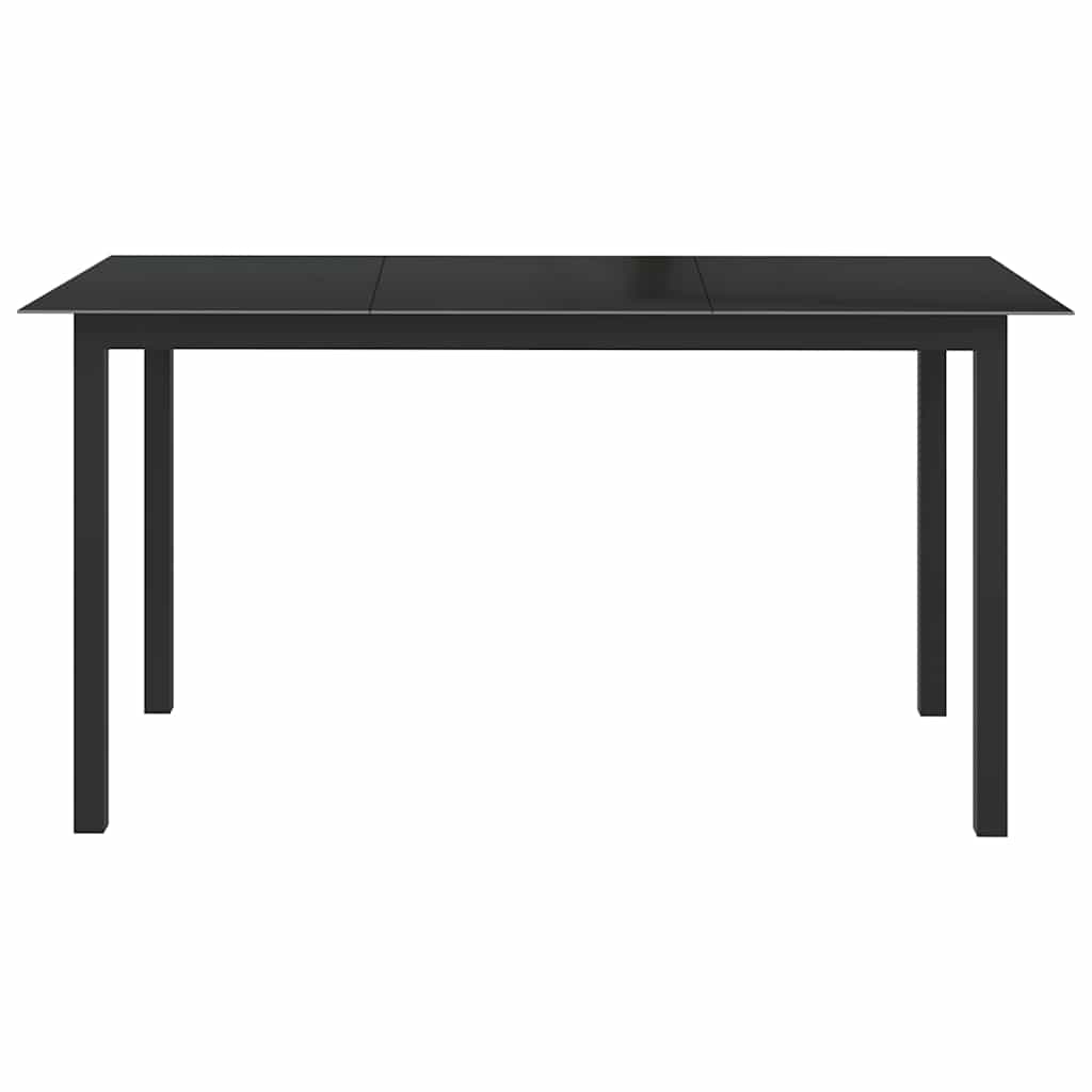 Vidaxl tuintafel 150x90x74 cm aluminium en glas zwart