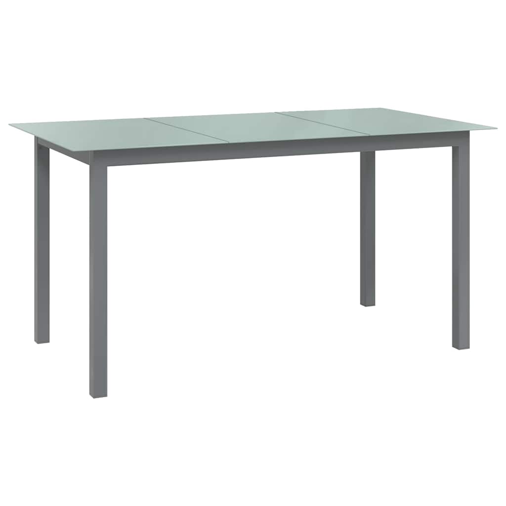 Vidaxl tuintafel 150x90x74 cm aluminium en glas lichtgrijs