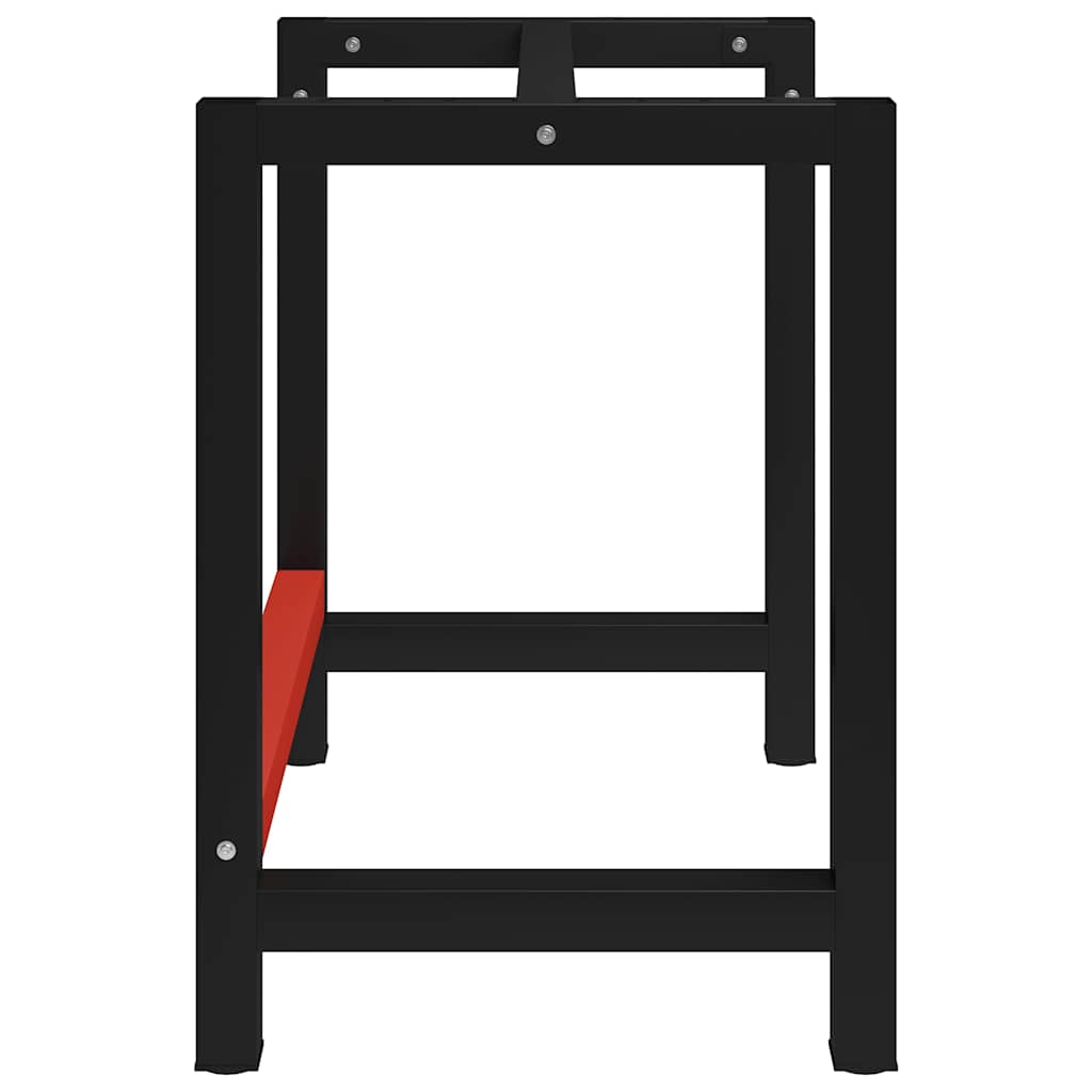Vidaxl werkbankframe 80x57x79 cm metaal zwart en rood
