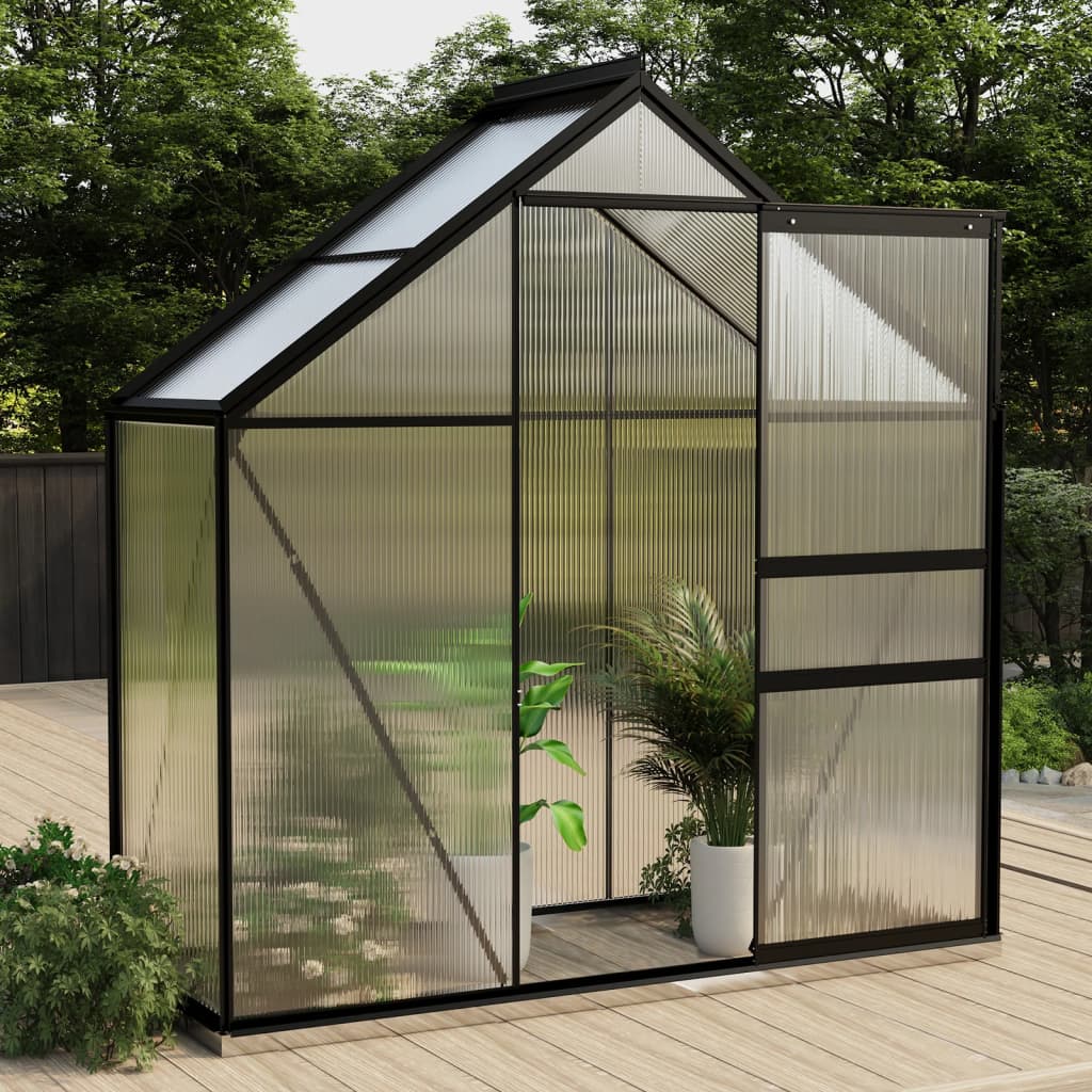 Vidaxl Gartengewächshaus 1,33 m² Aluminium Anthrazit