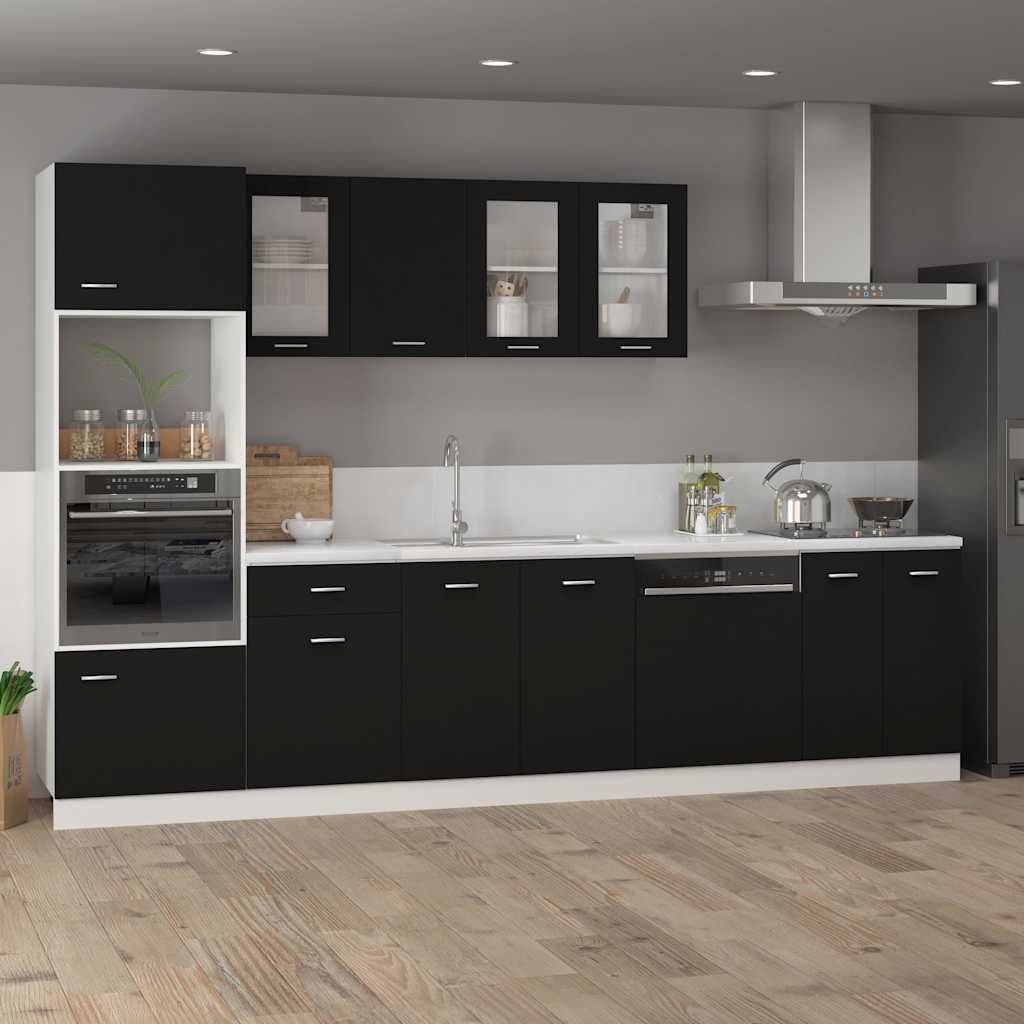 Vidaxl onderkast met lade lyon 50x46x81,5 cm bewerkt hout zwart