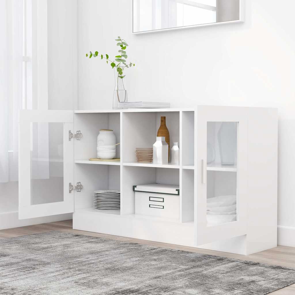 Vidaxl vitrinekast 120x30,5x70 cm bewerkt hout wit