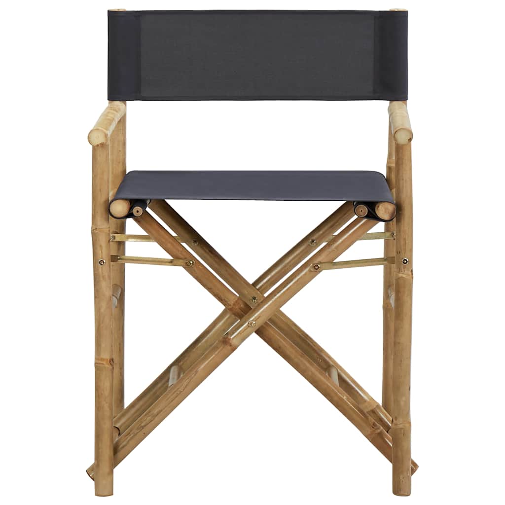 Vidaxl regisseursstoelen 2 st inklapbaar donkergrijs bamboe en stof