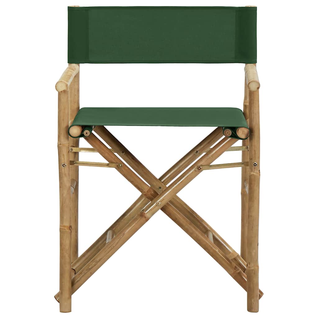 Vidaxl regisseursstoelen 2 st inklapbaar groen bamboe en stof