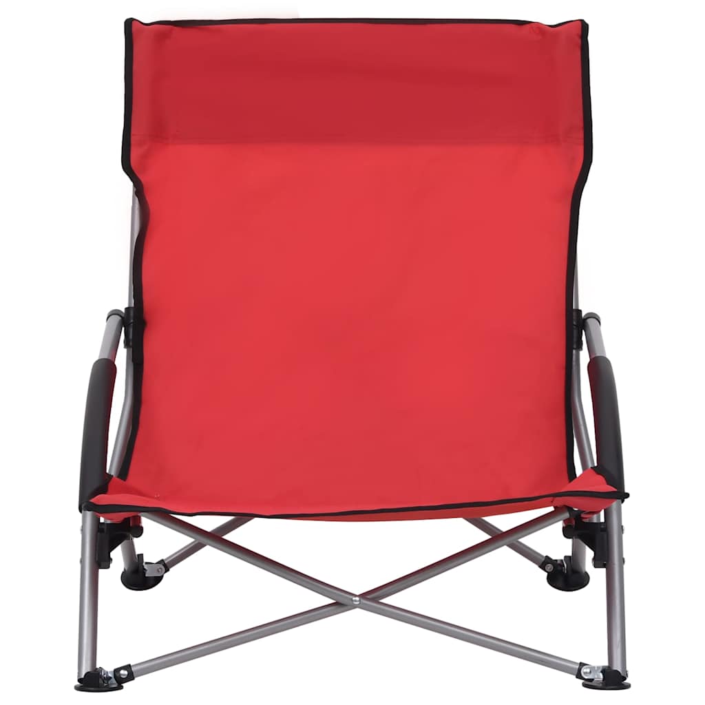 Vidaxl strandstoelen 2 st inklapbaar stof rood