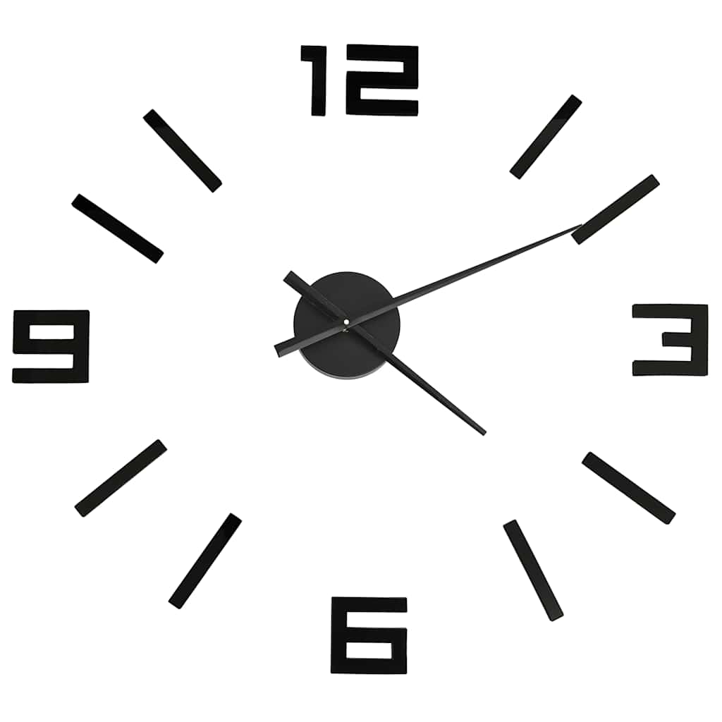 VidaXL 3D-Wanduhr modern XXL 100 cm Schwarz