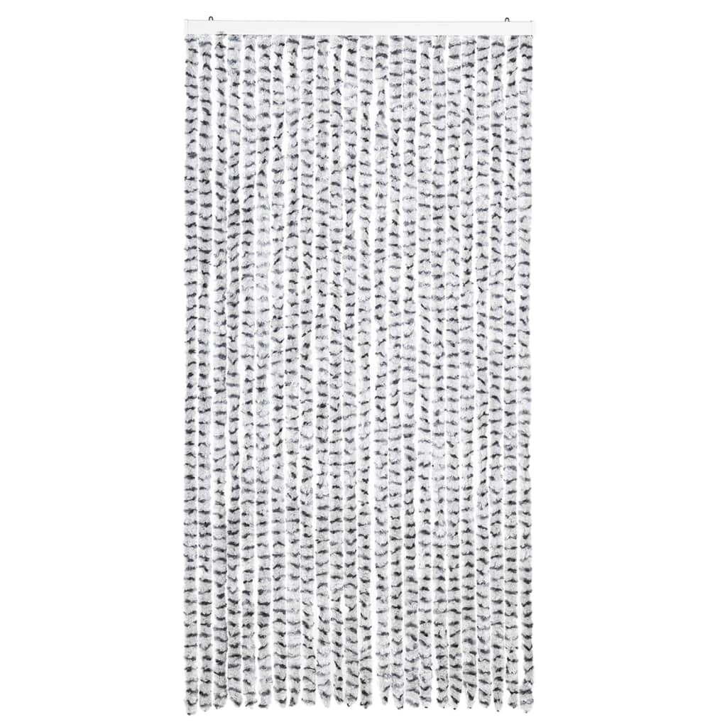 Vidaxl Fly Vorhang 100x220 cm Chenille hell und dunkelgrau