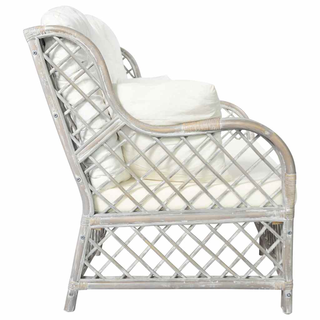 Vidaxl tweezitsbank rattan grijs
