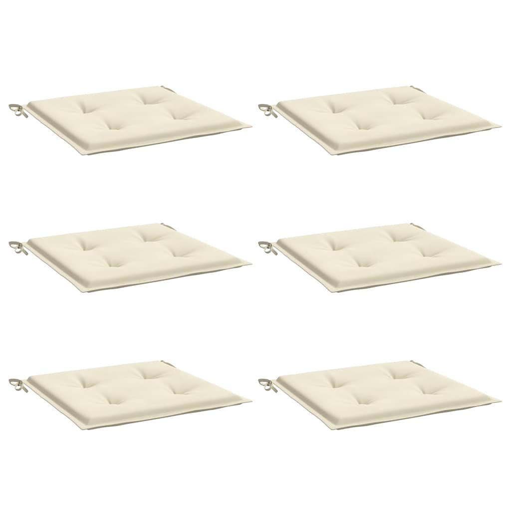 Vidaxl Gartenstuhlkissen 6 Stcs 40x40x4 cm Oxford Stoff Crème -Colored