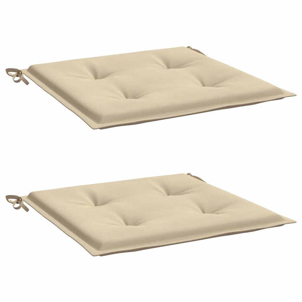 Vidaxl Garden Stuhl Kissen 2 Stcs 40x40x4 cm Oxford Stoff Beige beige