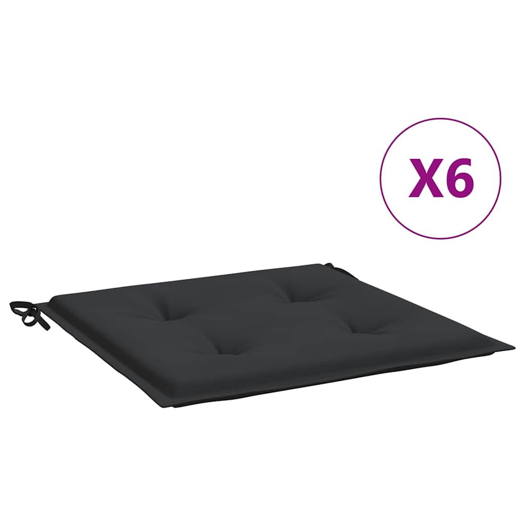 Vidaxl Gartenstuhl Kissen 6 ST 40x40x4 cm Oxford Stoff schwarz