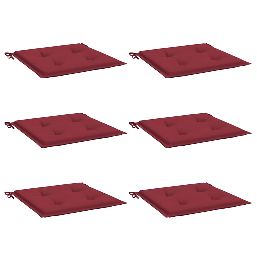 Vidaxl Gartenstuhl Kissen 6 Stcs 40x40x4 cm Oxford Stoff Wein rot