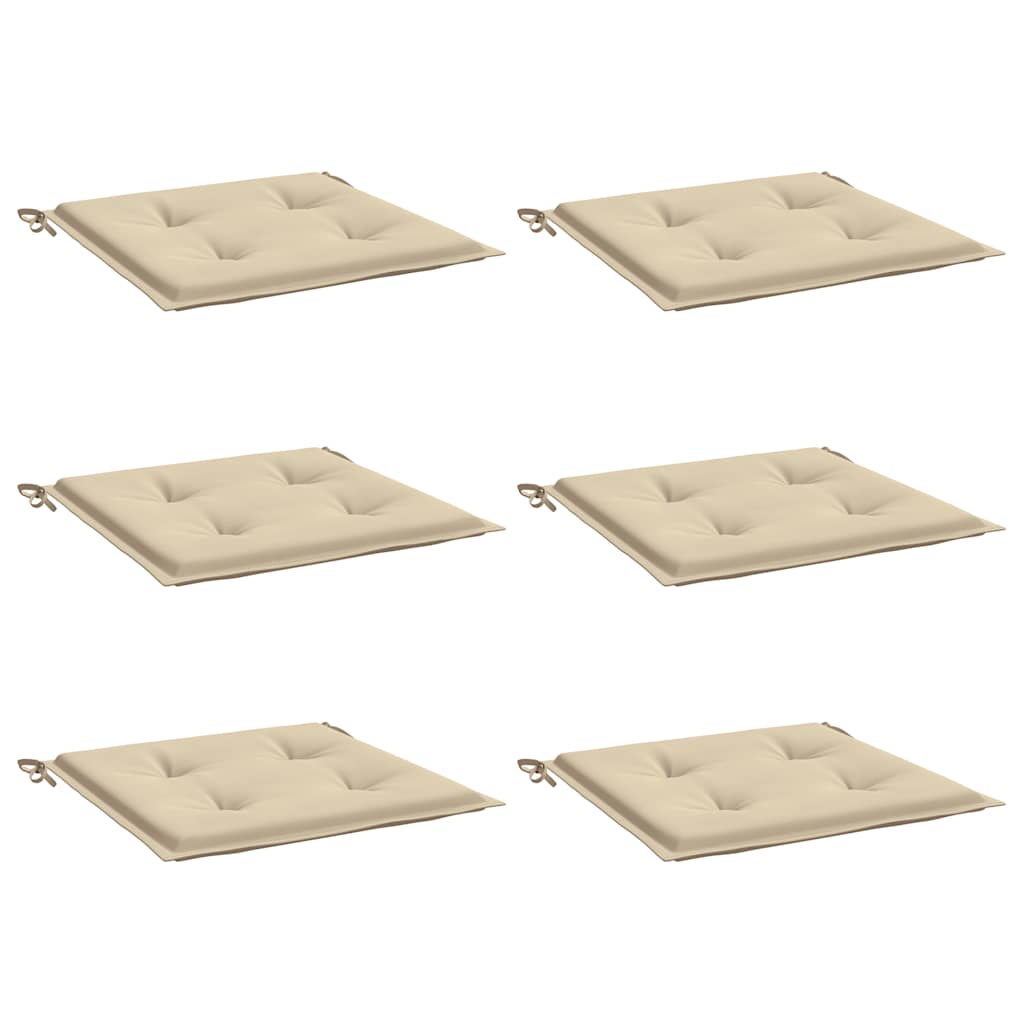 Vidaxl Gartenstuhl Kissen 6 ST 50 x 50 x 4 cm Oxford Stoff Beige