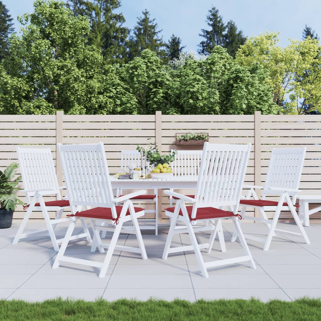 Vidaxl Gartenstuhl Kissen 6 ST 50 x 50 x 3 cm Oxford Stoff Wein rot
