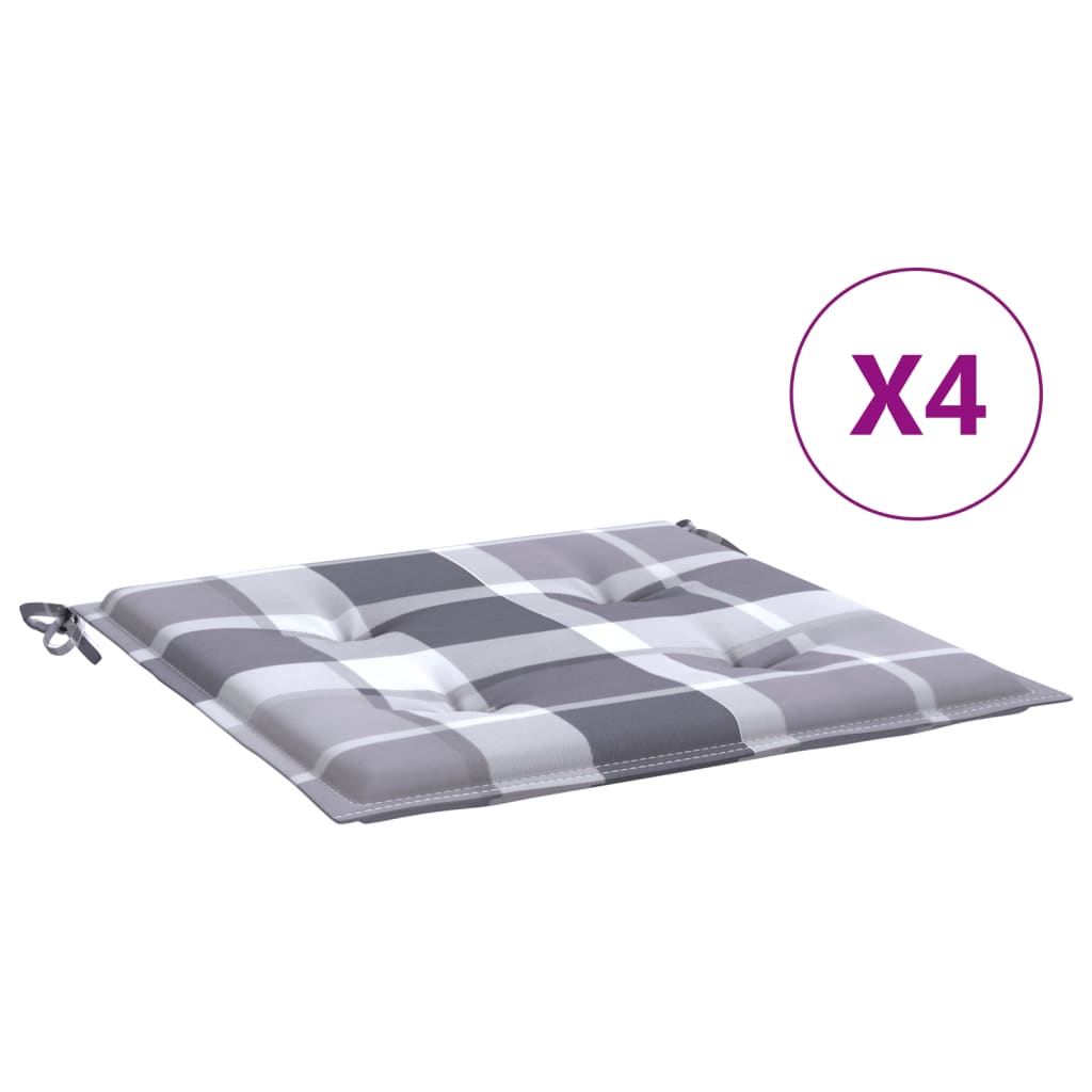 Vidaxl Gartenstuhl Kissen 4 ST 50 x 50 x 3 cm Oxford Stoff Diamond Muster grau