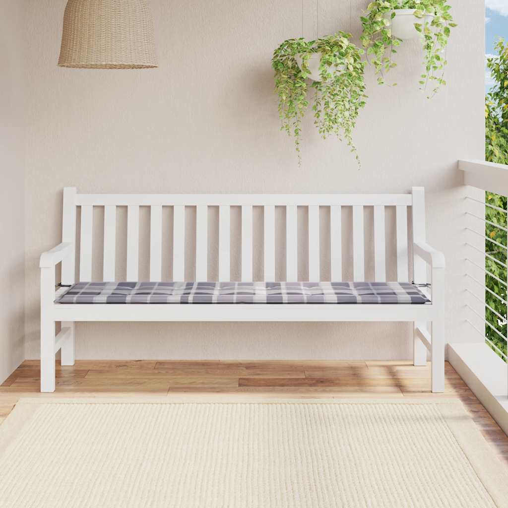 Vidaxl Garden Bench Kissen 180x50x4 cm Oxford Stoff Diamond Muster grau