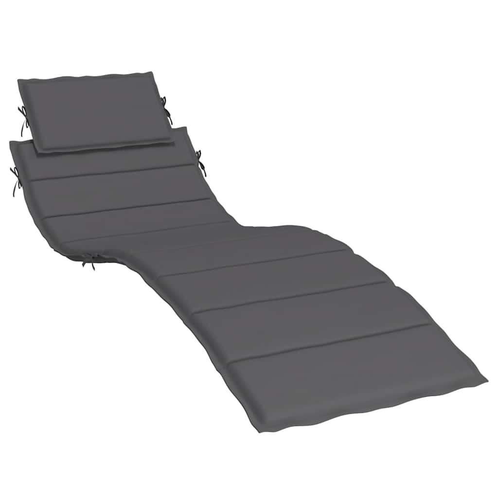 Vidaxl Lounger Kissen 186x58x4 cm Oxford -Stoff -Anthrazit -Gelenkt