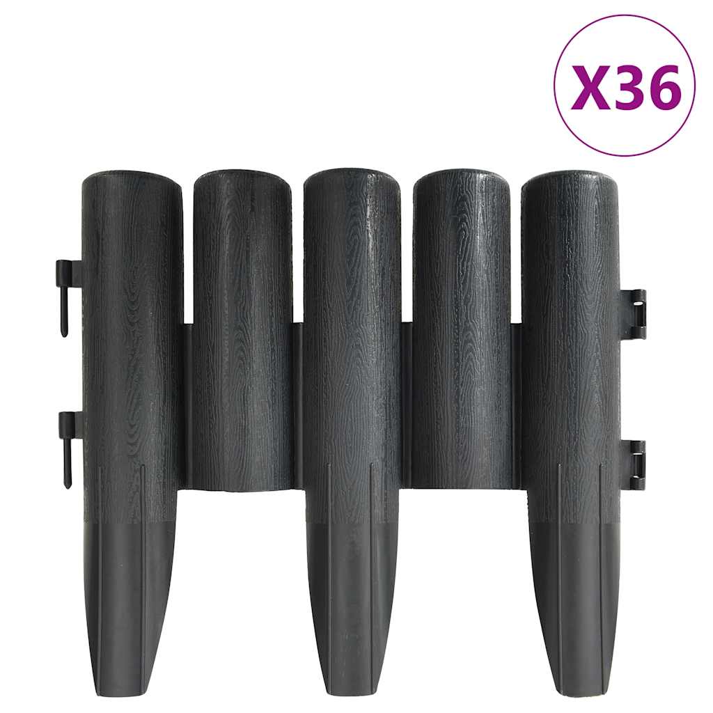 VIDAXL -Gazonkanten 36 St 10 m PP Anthrazit -geläutet