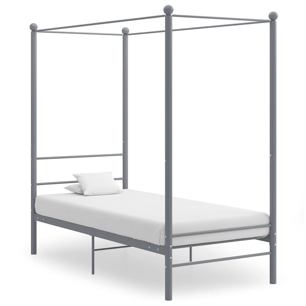 Vidaxl hemelbedframe metaal grijs 90x200 cm