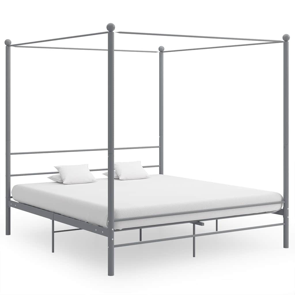 Vidaxl hemelbedframe metaal grijs 180x200 cm