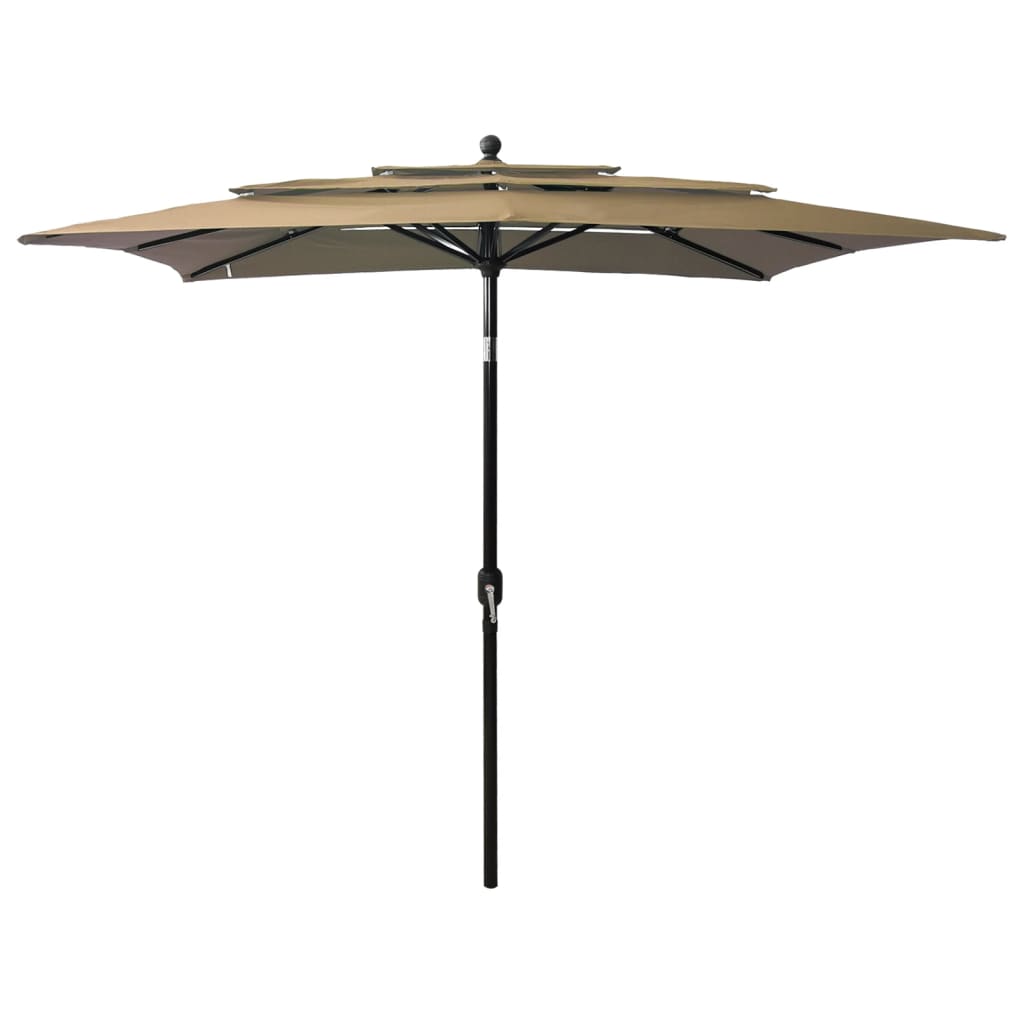 Vidaxl Parasol 3-Schicht mit Aluminiumpol 2,5 x 2,5 m Taupe
