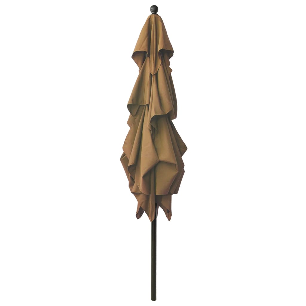 Vidaxl Parasol 3-Schicht mit Aluminiumpol 2,5 x 2,5 m Taupe