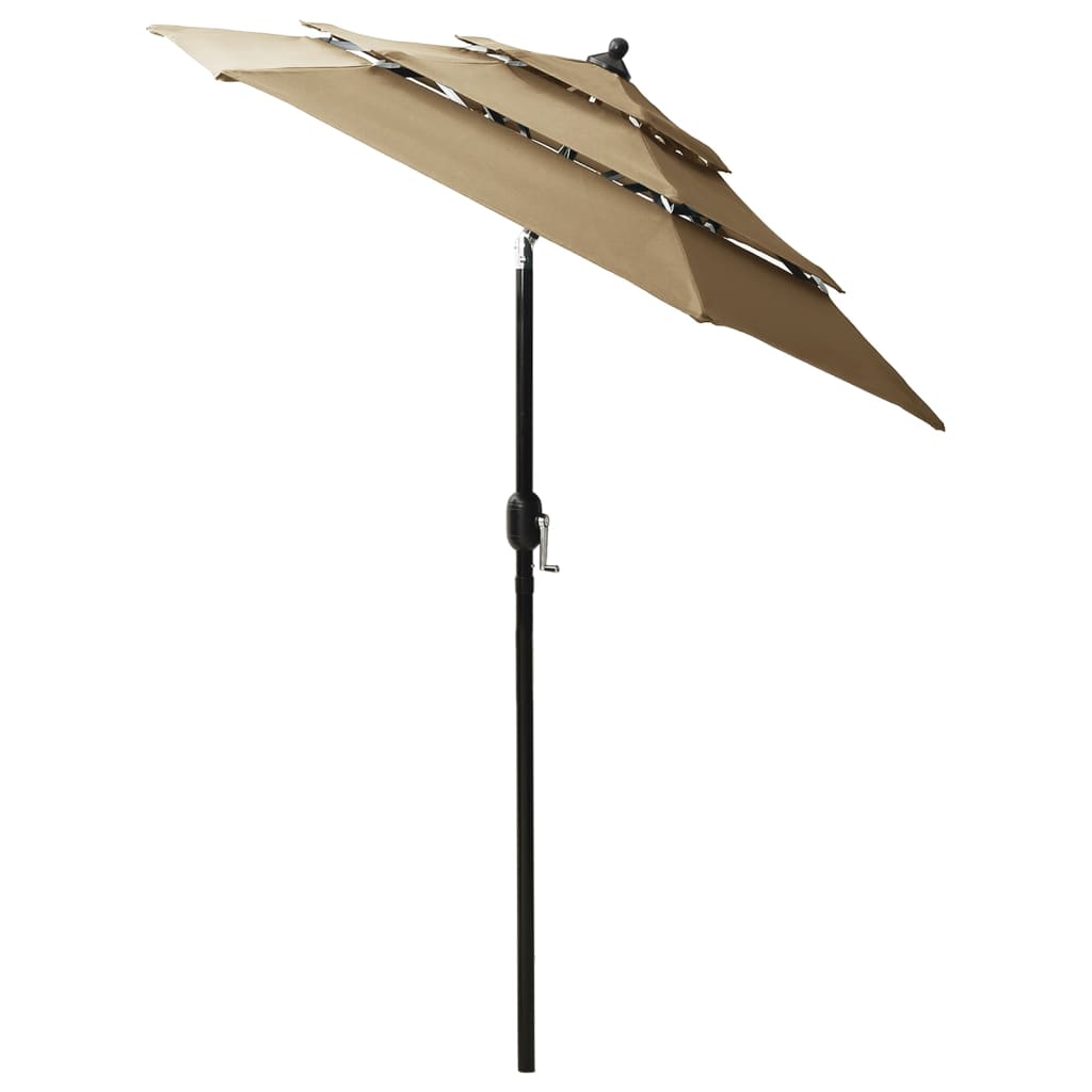 Vidaxl Parasol 3-Schicht mit Aluminiumpol 2 M Taupe
