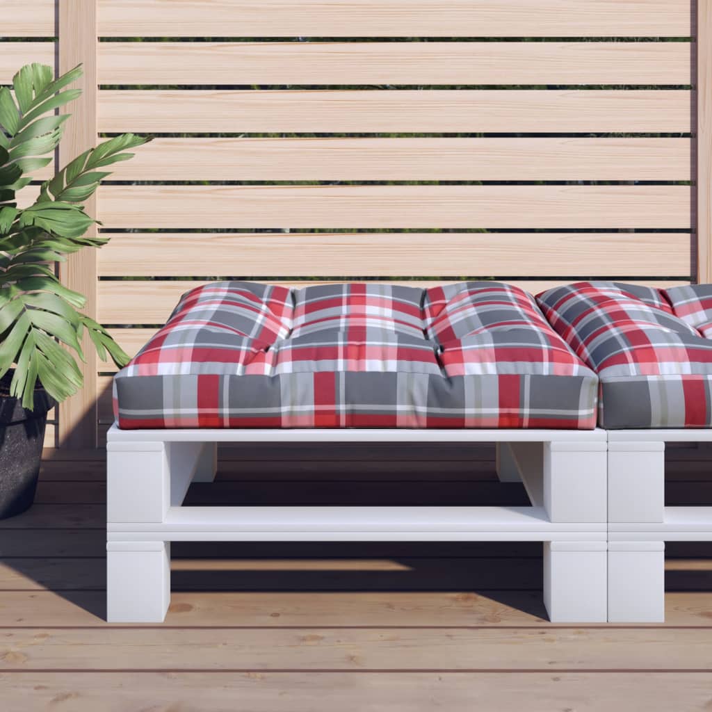 Vidaxl Palettenkissen 70x70x12 cm Fabric Diamond Muster rot
