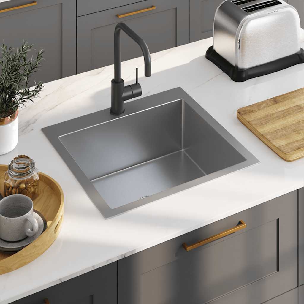 Vidaxl Sink handgefertigt Edelstahl