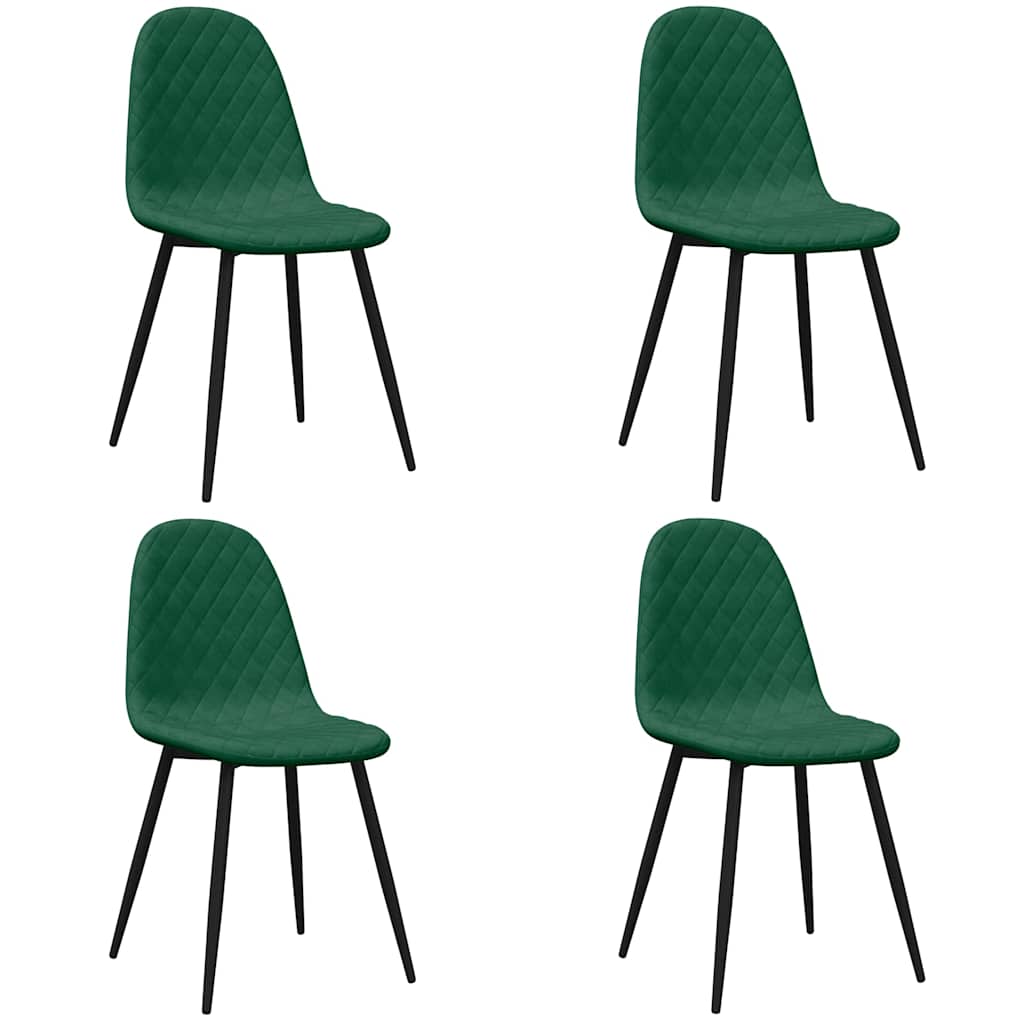 Vidaxl eetkamerstoelen 4 st fluweel donkergroen