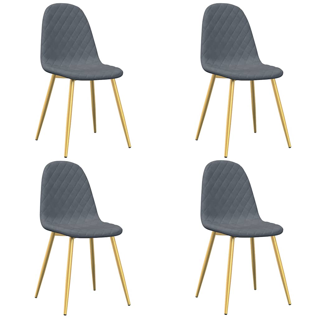 Vidaxl eetkamerstoelen 4 st fluweel donkergrijs