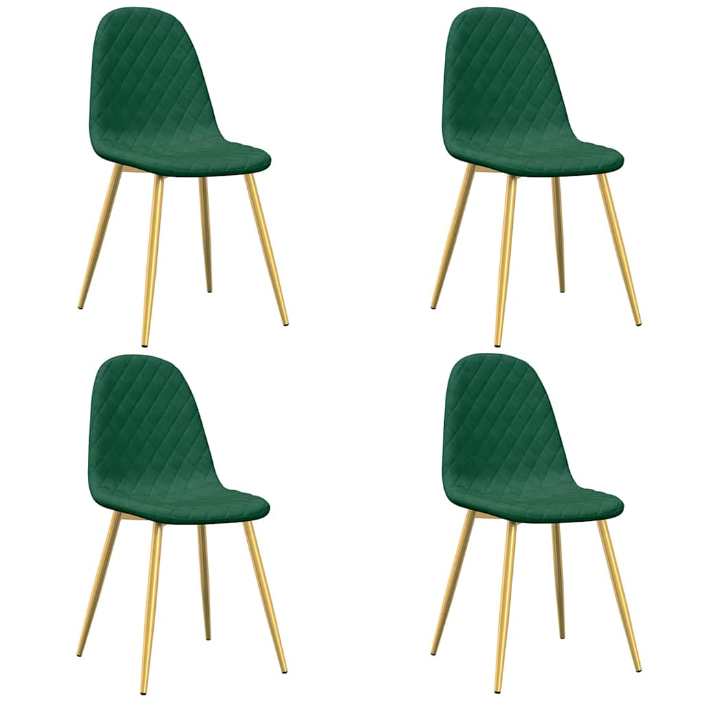 Vidaxl eetkamerstoelen 4 st fluweel donkergroen