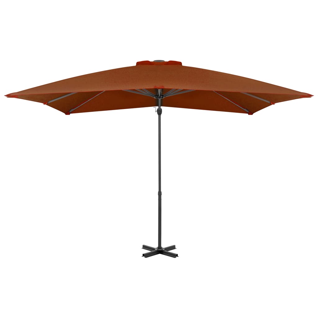 Vidaxl -schwimmendes Parasol mit Aluminiumpol 250x250 cm Terrakotta -gelöscht