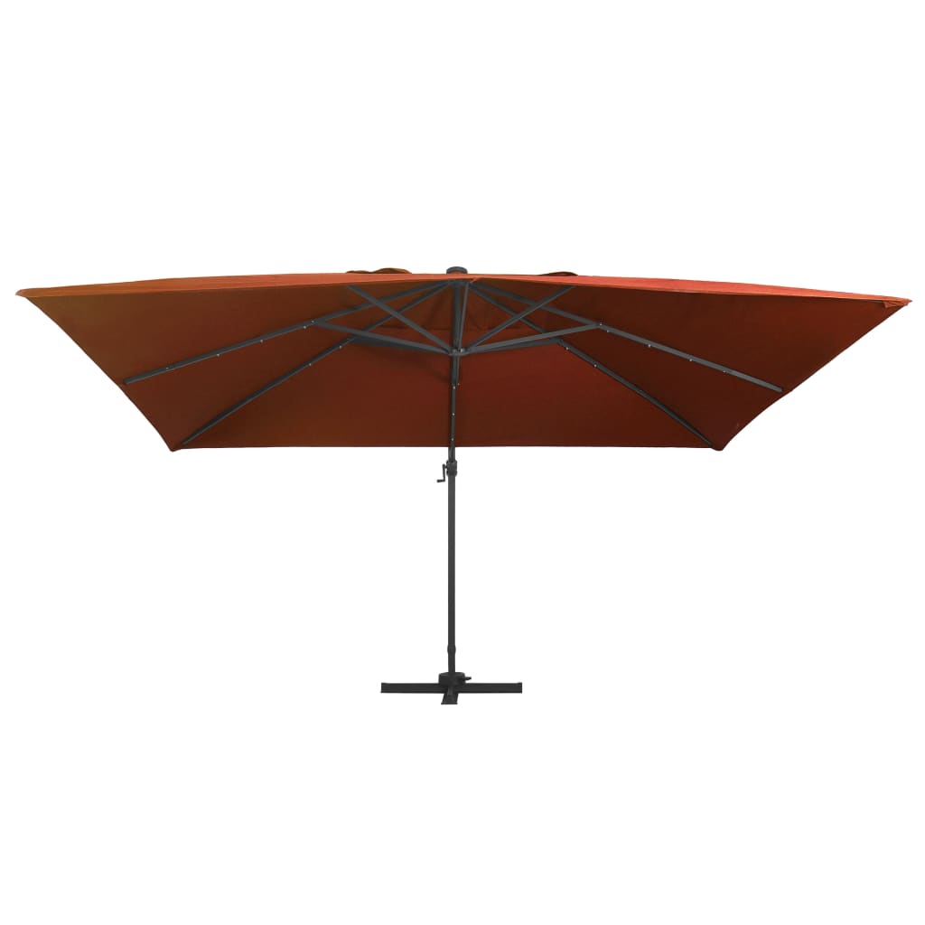 Vidaxx schwimmender Sonnenschirm mit LED-Beleuchtung 400x300 cm terrakottafarben