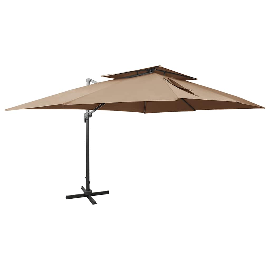 Vidaxx schwimmender Sonnenschirm mit Doppeldach 400x300 cm Taupe