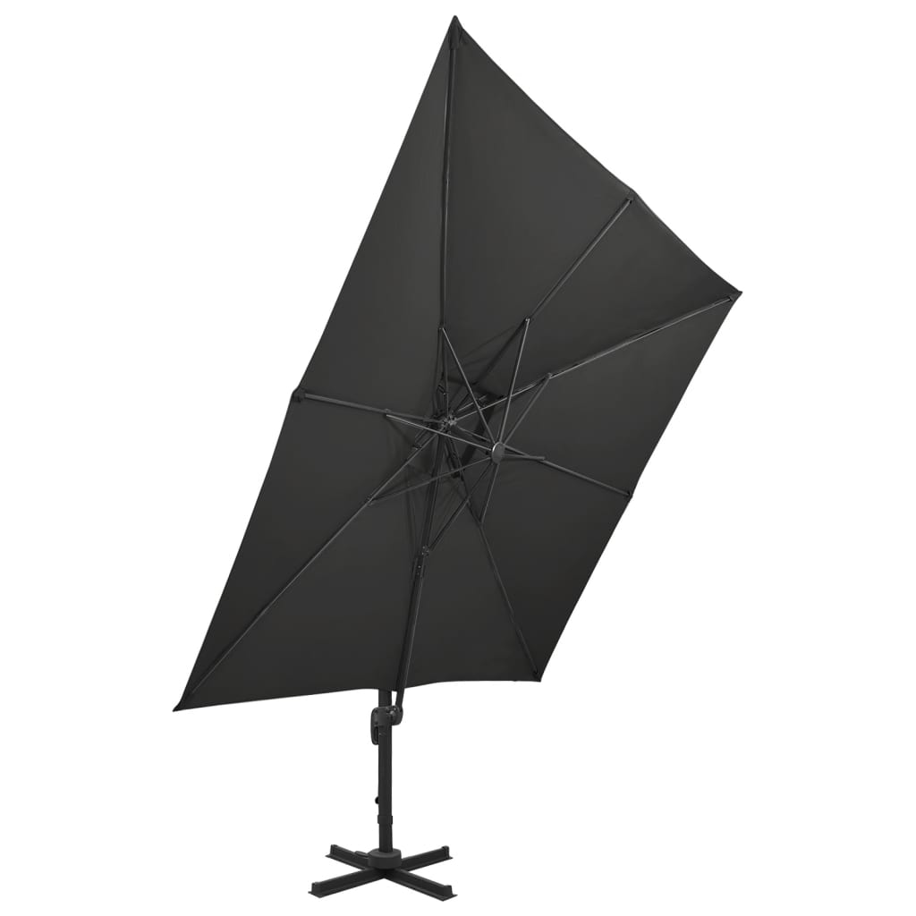 Vidaxl schwimmend Parasol mit Doppeldach 300x300 cm schwarz