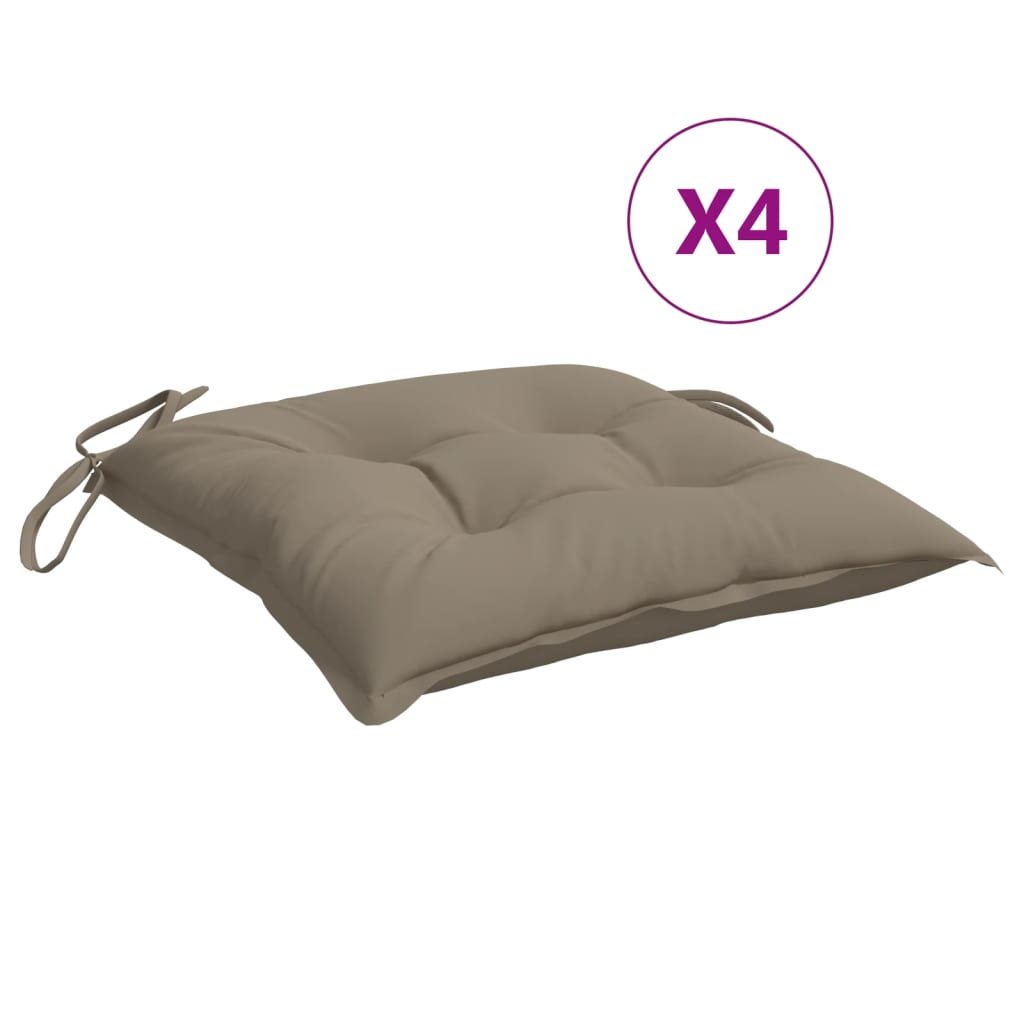 VIDAXL -Stuhlkissen 4 PCs 40x40x7 cm Oxford Stofftaupe