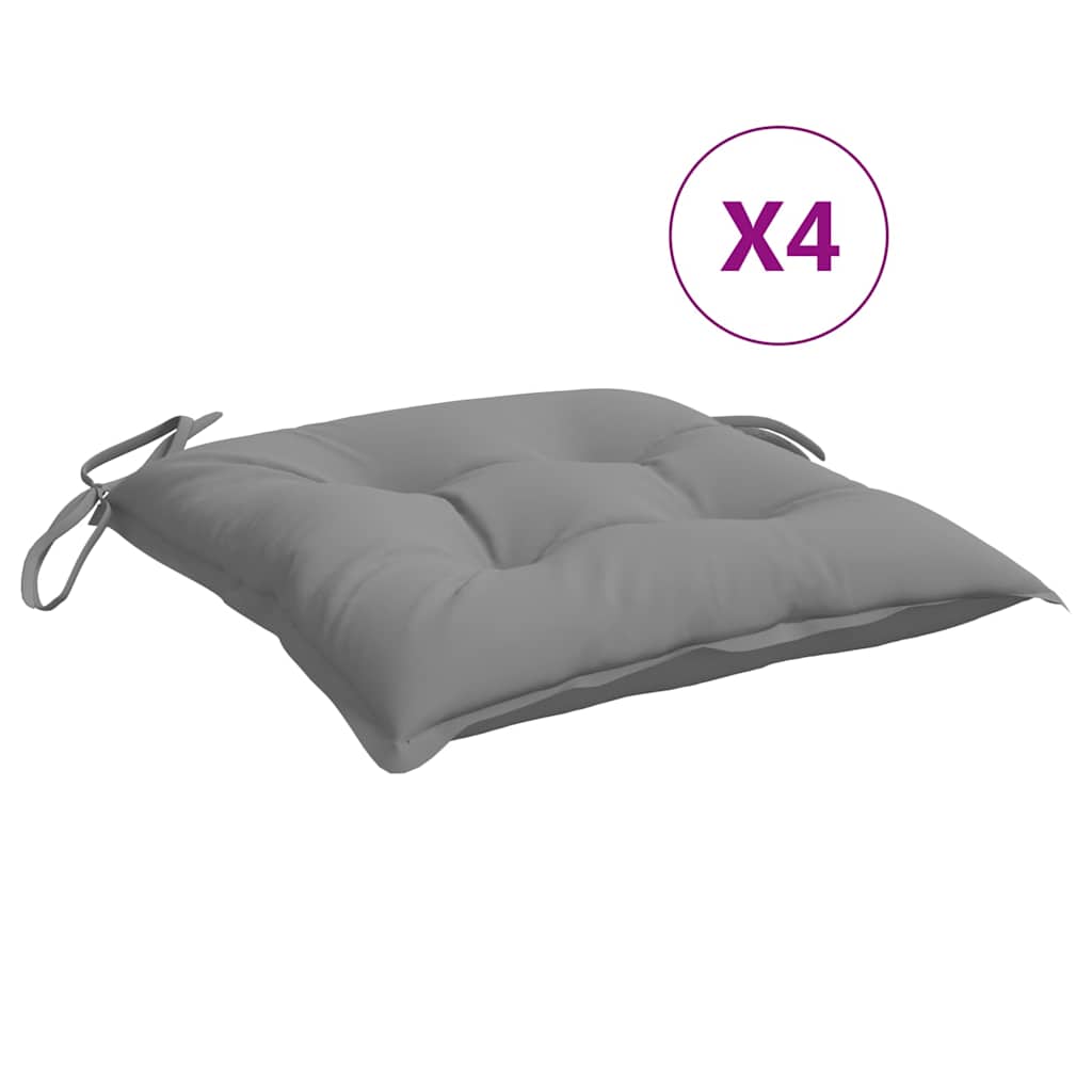 Vidaxl stoelkussens 4 st 50x50x7 cm oxford stof grijs