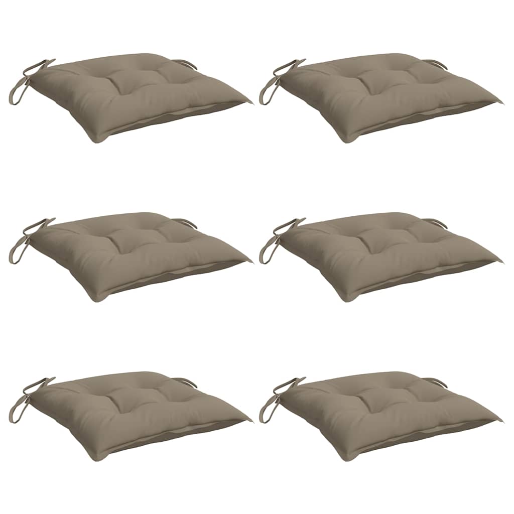 Vidaxl stoelkussens 6 st 50x50x7 cm oxford stof taupe