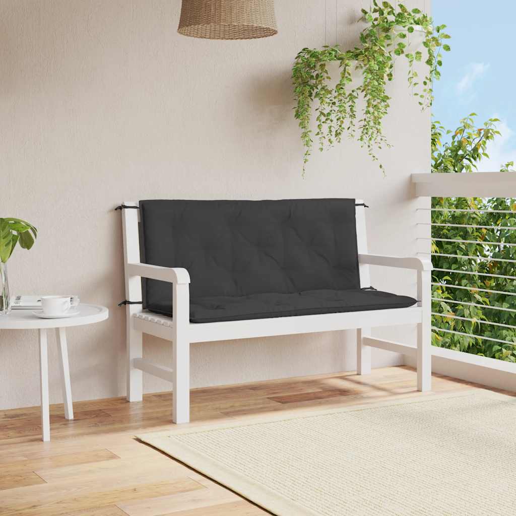 Vidaxl Gartenbank Kissen 120x (50+50) x7 cm Oxford Stoff schwarz