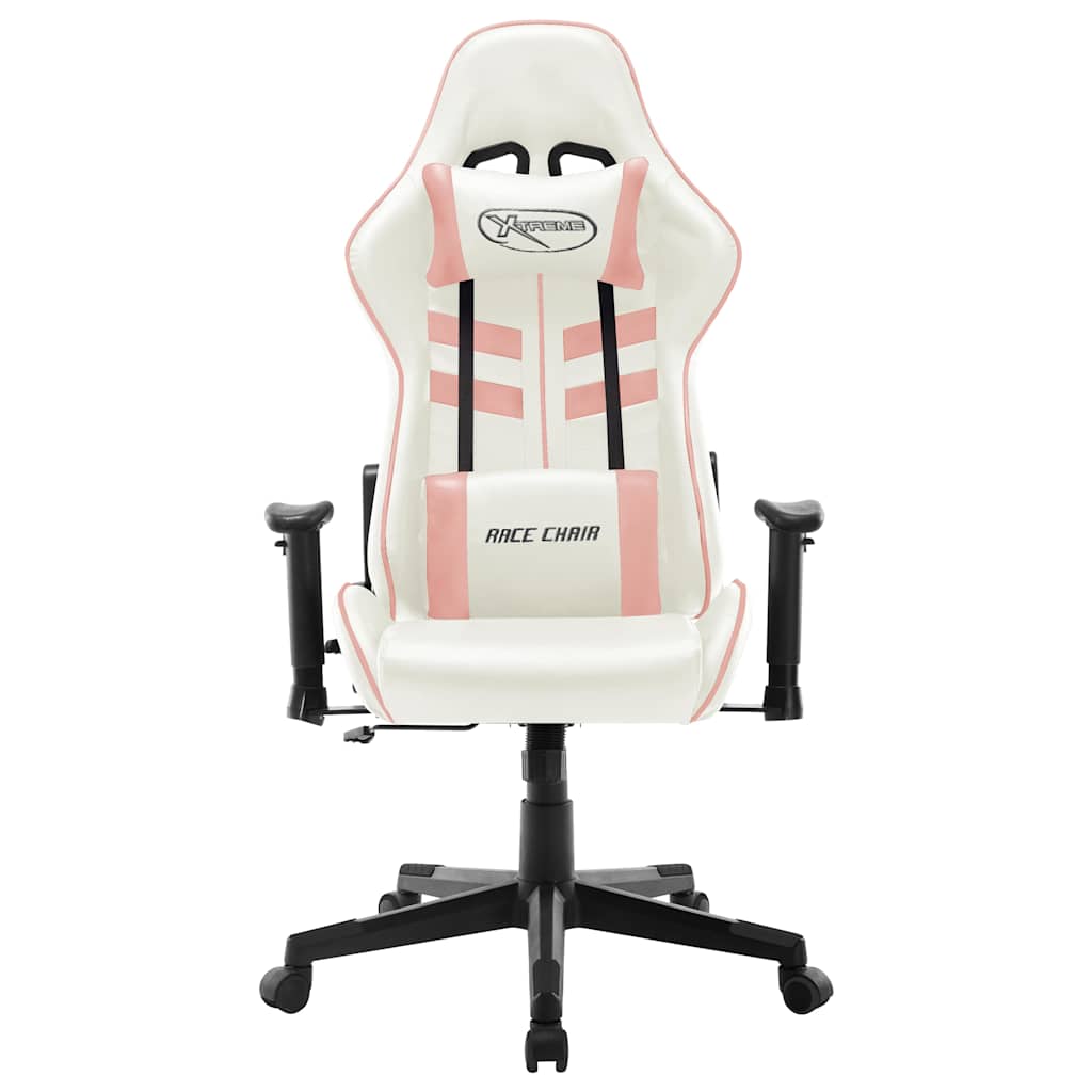 Vidaxl gamestoel kunstleer wit en roze
