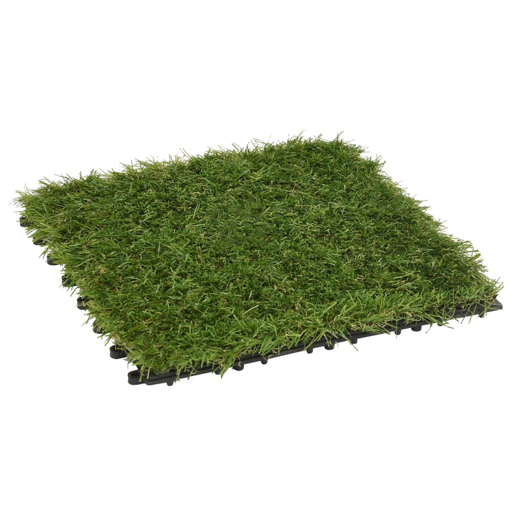 Vidaxl künstliche Grasfliesen 11 ST 30x30 cm Grün