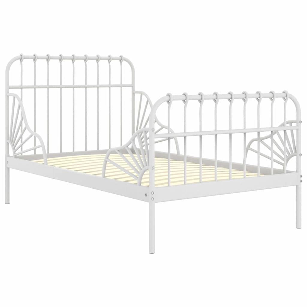 Vidaxl bedframe verlengbaar metaal wit 80x130 200 cm