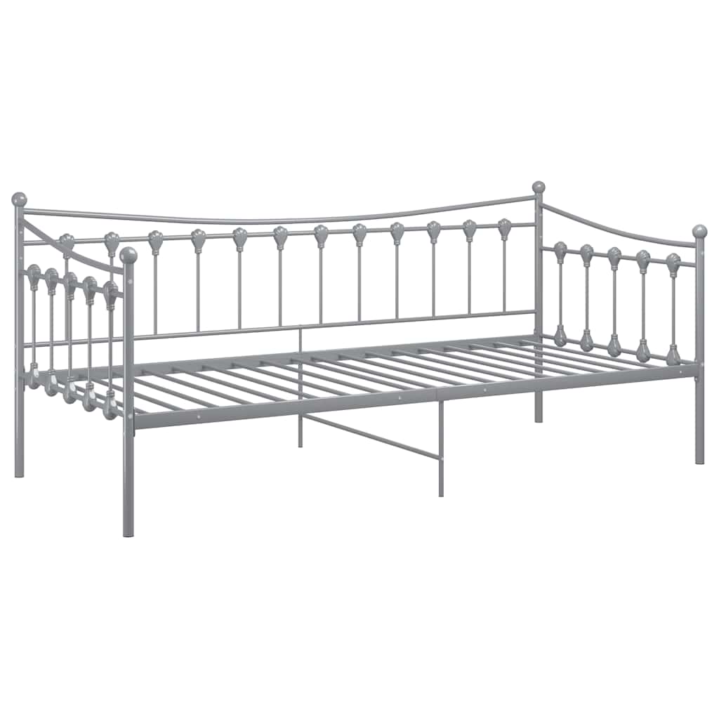Vidaxl slaapbank metaal grijs 90x200 cm
