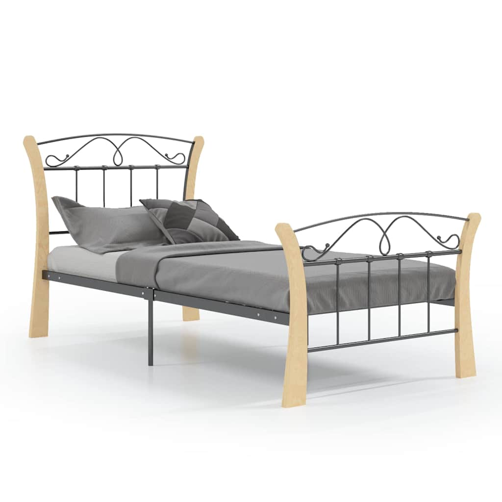 Vidaxl bedframe metaal zwart 90x200 cm
