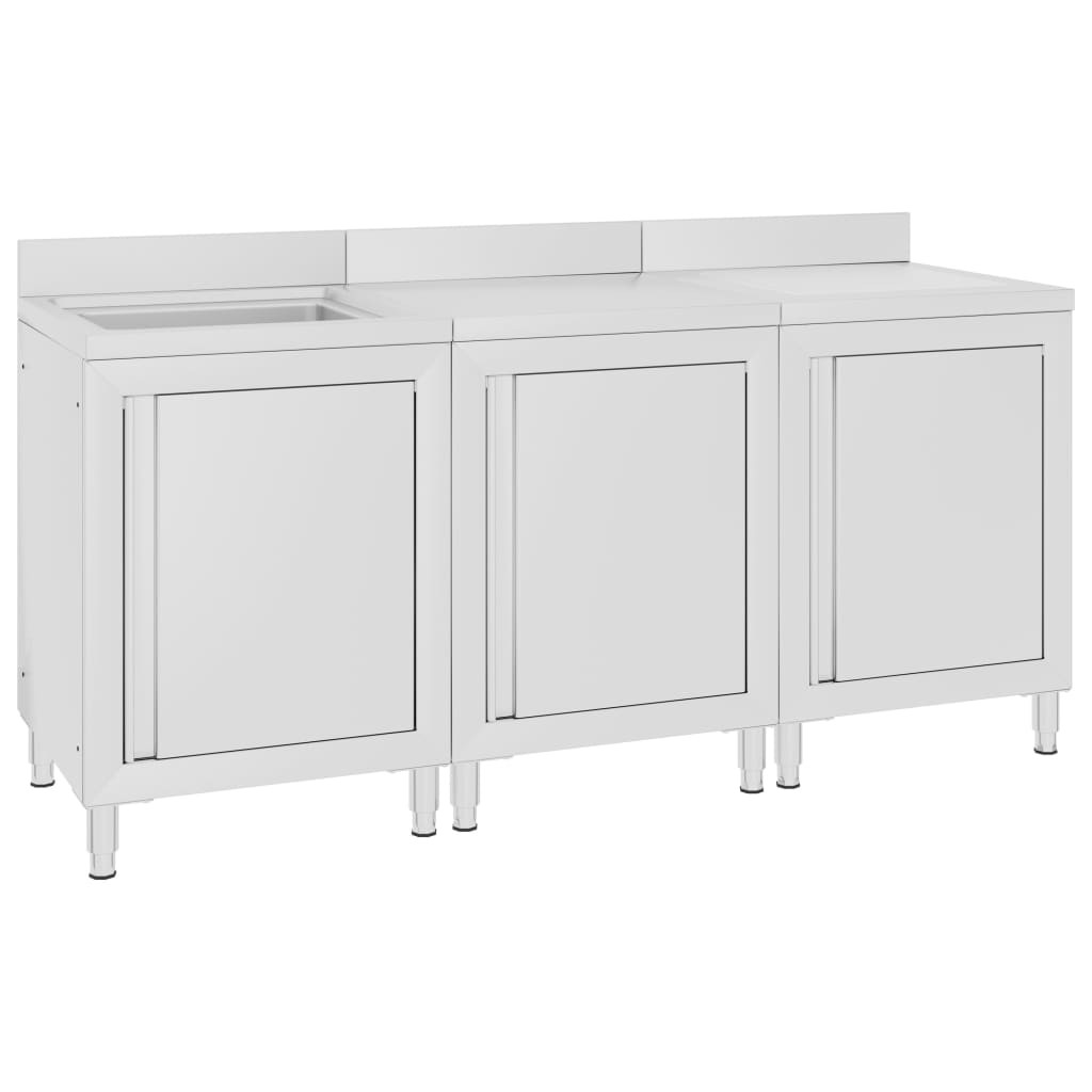 VIDAXL WASHBAIN CHINGEM COMMERNIS 180 x 60 x 96 cm Edelstahl