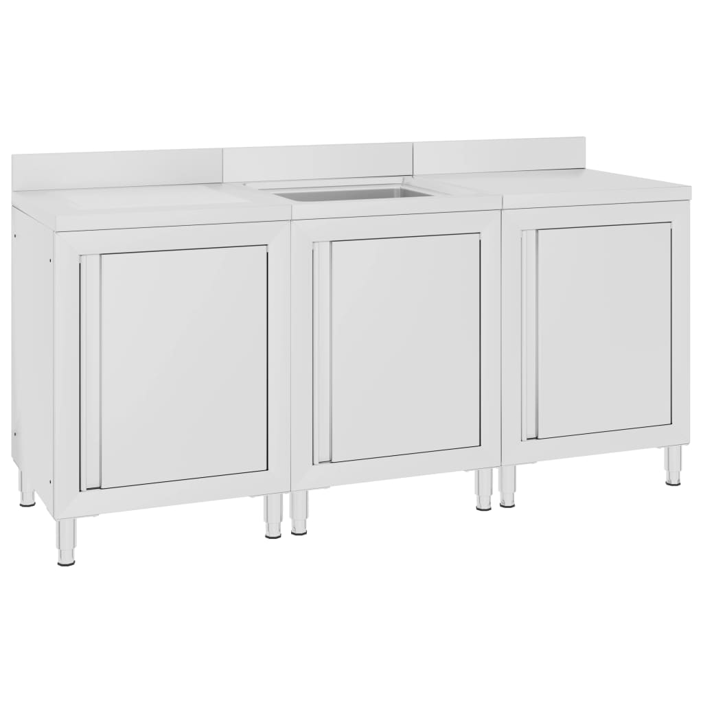 VIDAXL WASHBAIN CHINGEM COMMERNIS 180 x 60 x 96 cm Edelstahl