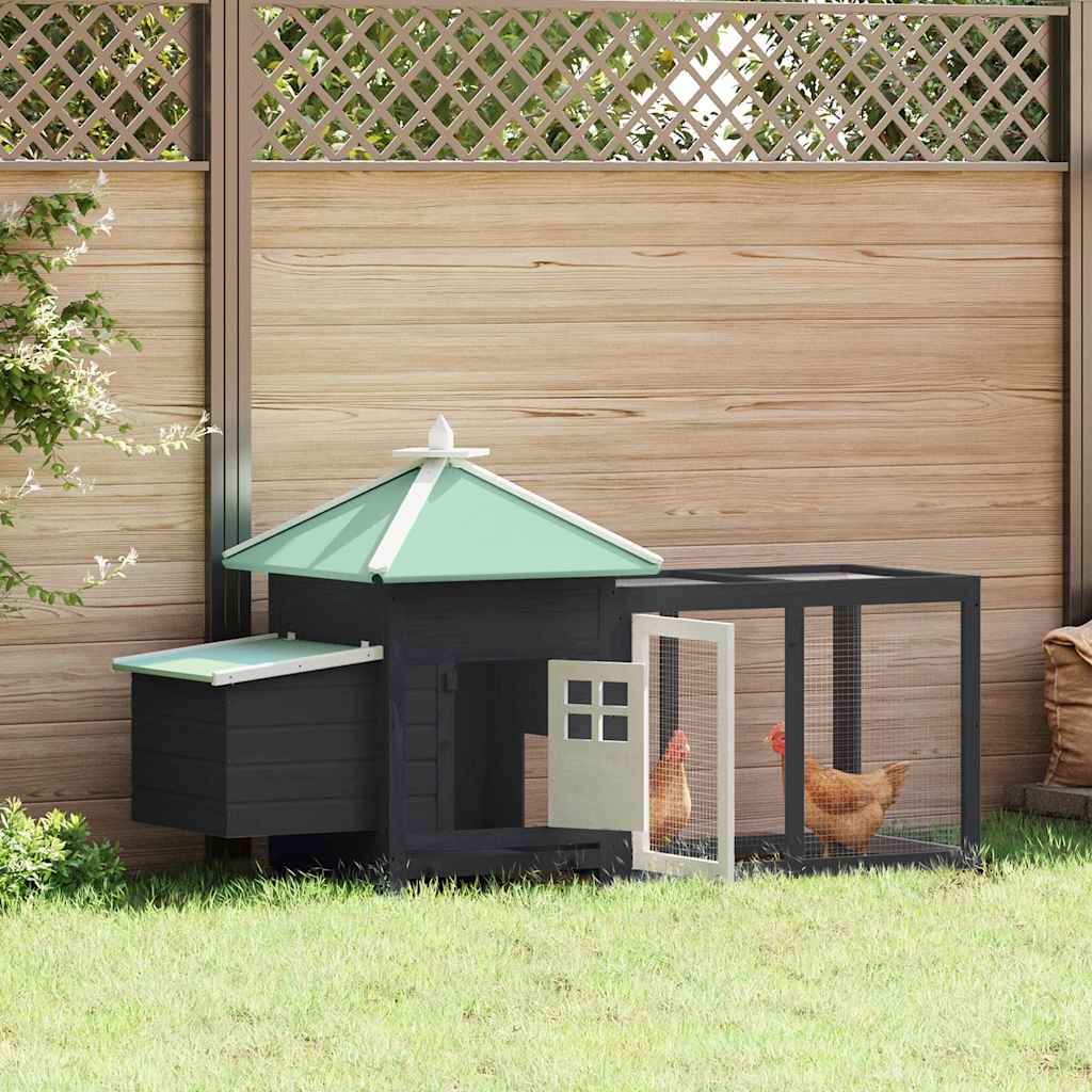 Vidaxl Chicken Coop mit Nest Box 190x72x102 Festkieferngrau