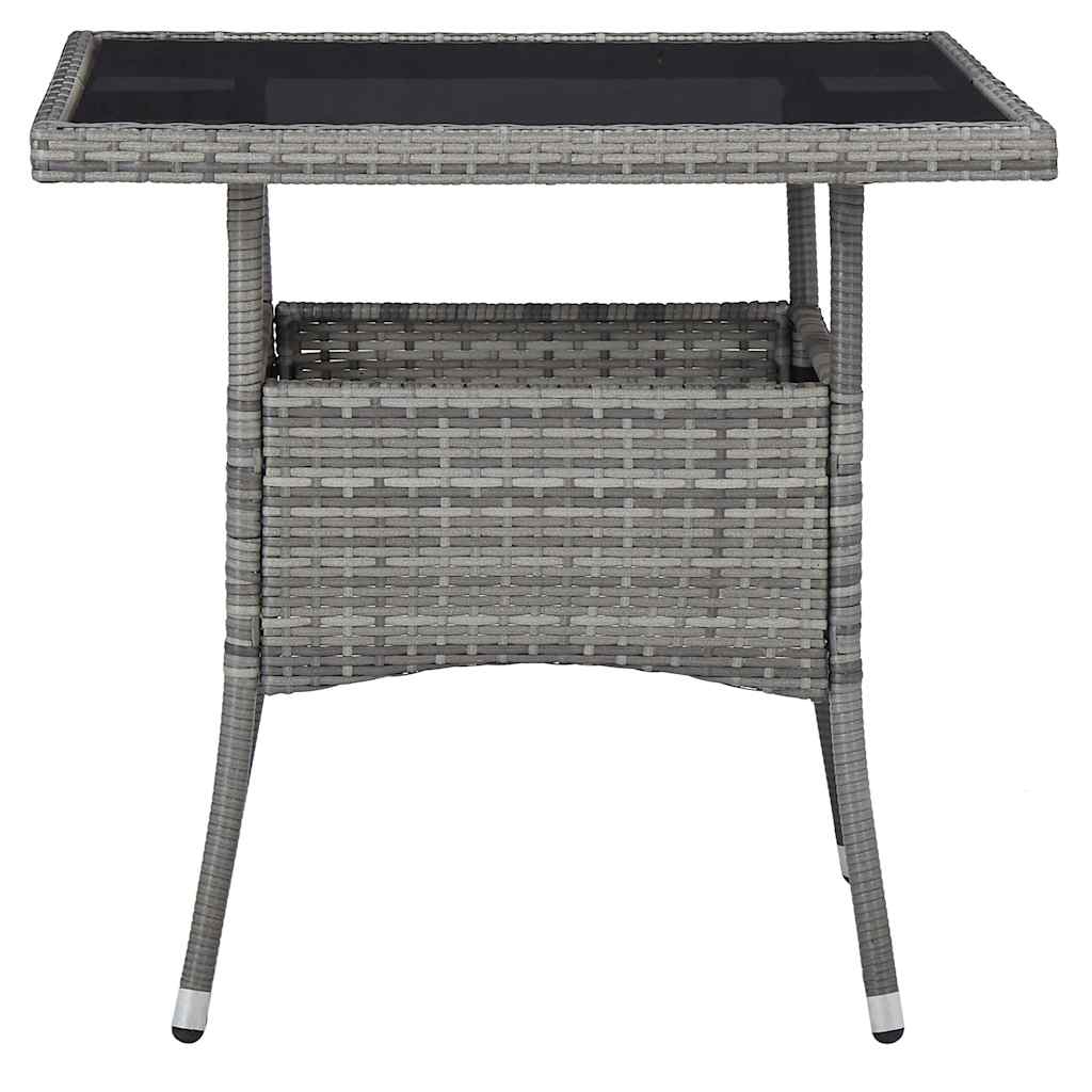 Vidaxl 3-delige tuinset poly rattan en acaciahout grijs